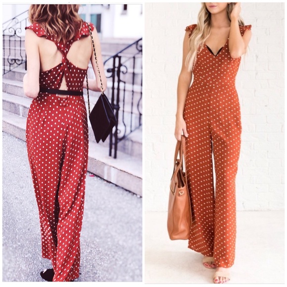 Beautiful Polka Dots Jumpsuit, NWOT - Picture 2 of 5